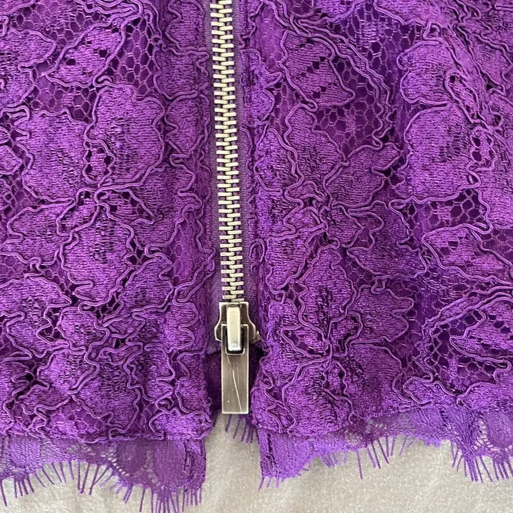 NWOT DVF Zaria Lace Dress Purple Women Size 0